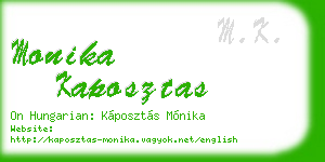 monika kaposztas business card